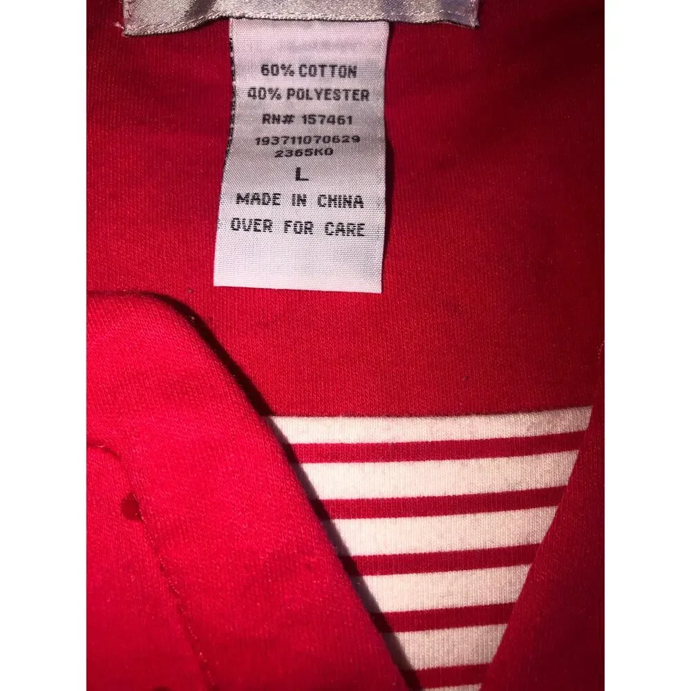 Red Top Size L Stripe Polka Dot Strawberry Shortcake Short Sleeve Knit Kidcore
